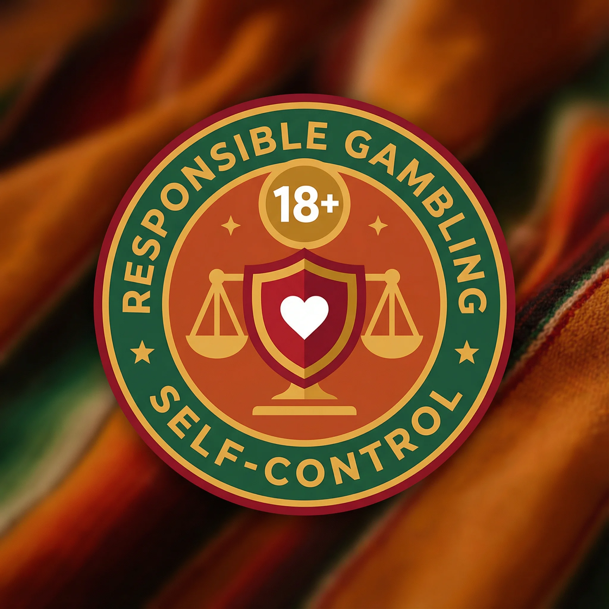 Símbolo de juego responsable 18 años autocontrol